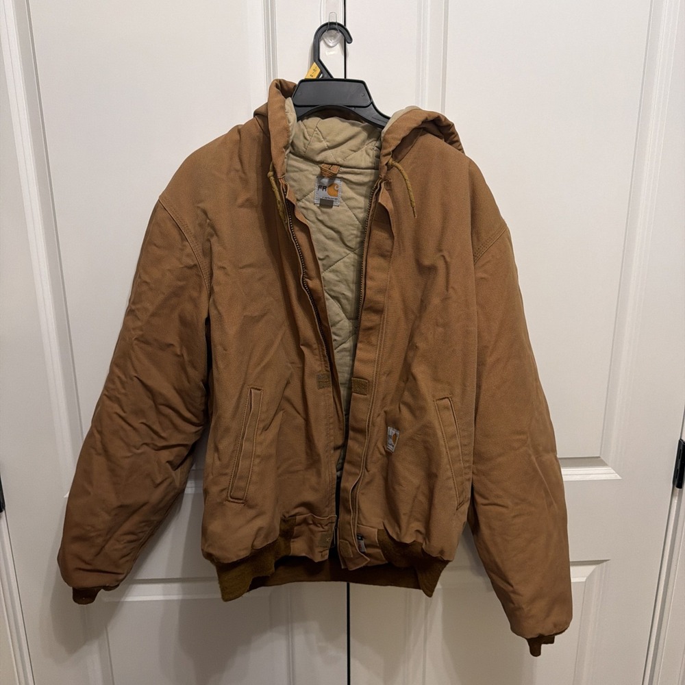Carhartt 101621 Flame-Resistant Duck Active Jacket Mens Large Brown FR Cat 4